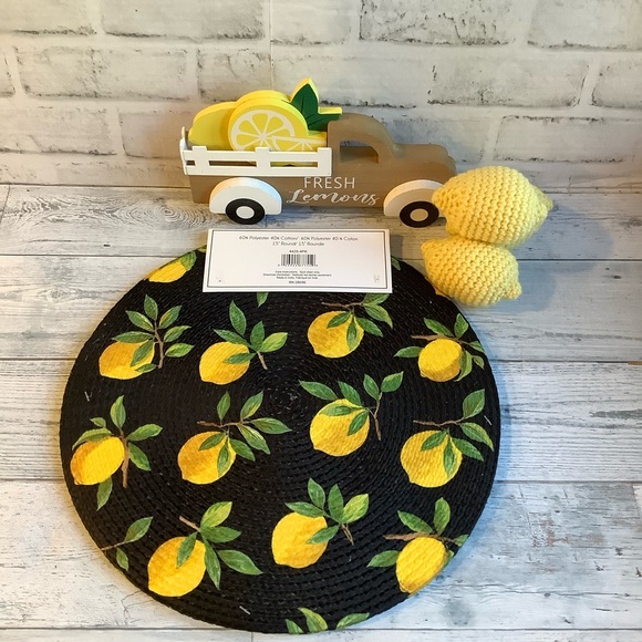 Studio Belle Set Of 4 Braided Lemons Placemats - Picture 2 of 4